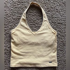 yellow Hollister halter neck, size S